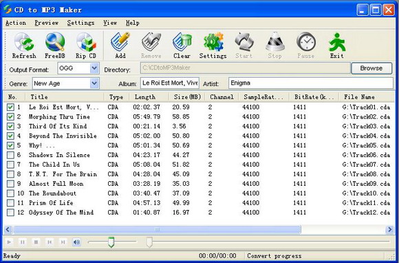 Click to view CD to Mp3 Maker 3.40 screenshot