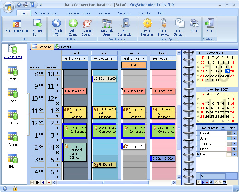 Click to view OrgScheduler 1+1 8.6 screenshot