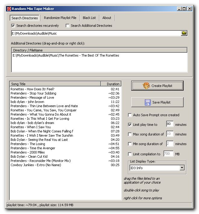 Click to view Random MixTape Maker 1.0.6.68 screenshot