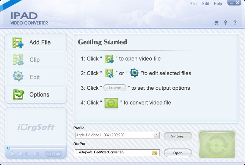 Click to view iOrgsoft iPad Video Converter 4.0.3 screenshot