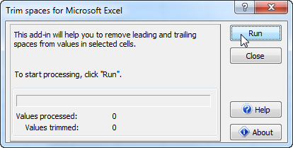 Click to view Ablebits.com Trim Spaces for Excel 1.3.7 screenshot