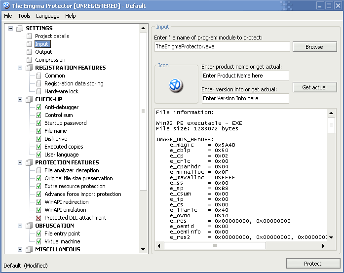 Click to view The Enigma Protector x64 4.00 screenshot
