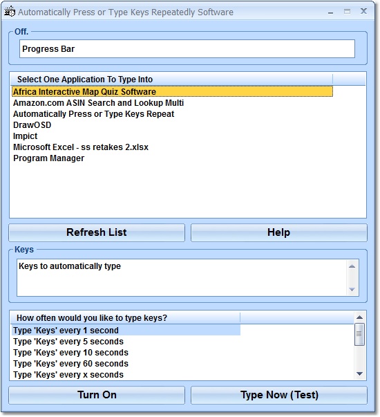 Click to view Automatically Press or Type Keys Repeatedly Softwa 7.0 screenshot