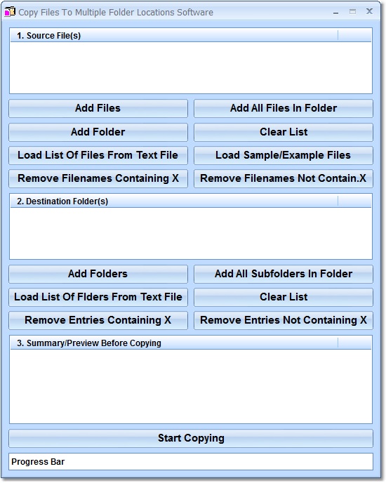 Click to view Copy Files To Multiple Folder Locations Software 7.0 screenshot