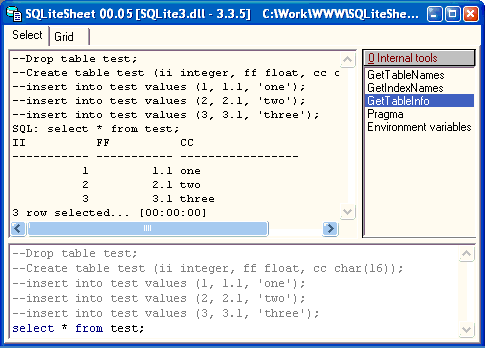Click to view SQLiteSheet 00.05 screenshot