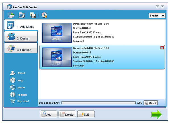 Click to view Aimone DVD Creator 2.67 screenshot