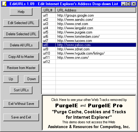 Click to view EditURLs 2.02 screenshot