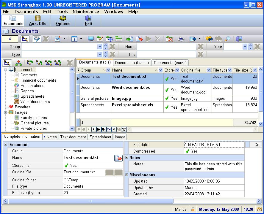 Click to view MSD Strongbox Multiuser 1.50 screenshot