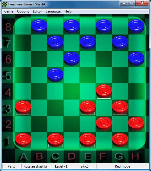 Click to view FreeSweetGames Shashki 6.2.40 screenshot