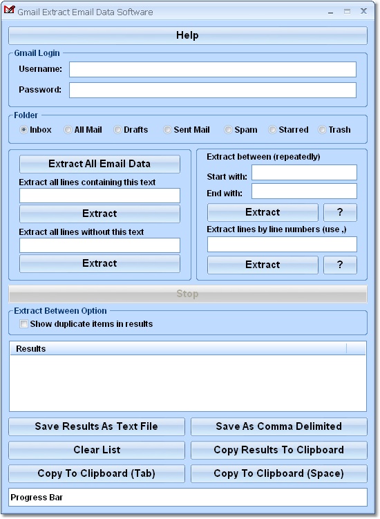 Click to view Gmail Extract Email Data Software 7.0 screenshot