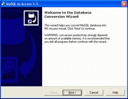 Click to view MySQL-to-Access 4.3 screenshot