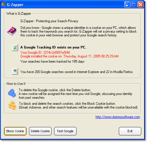 Click to view G-Zapper 3.2 screenshot