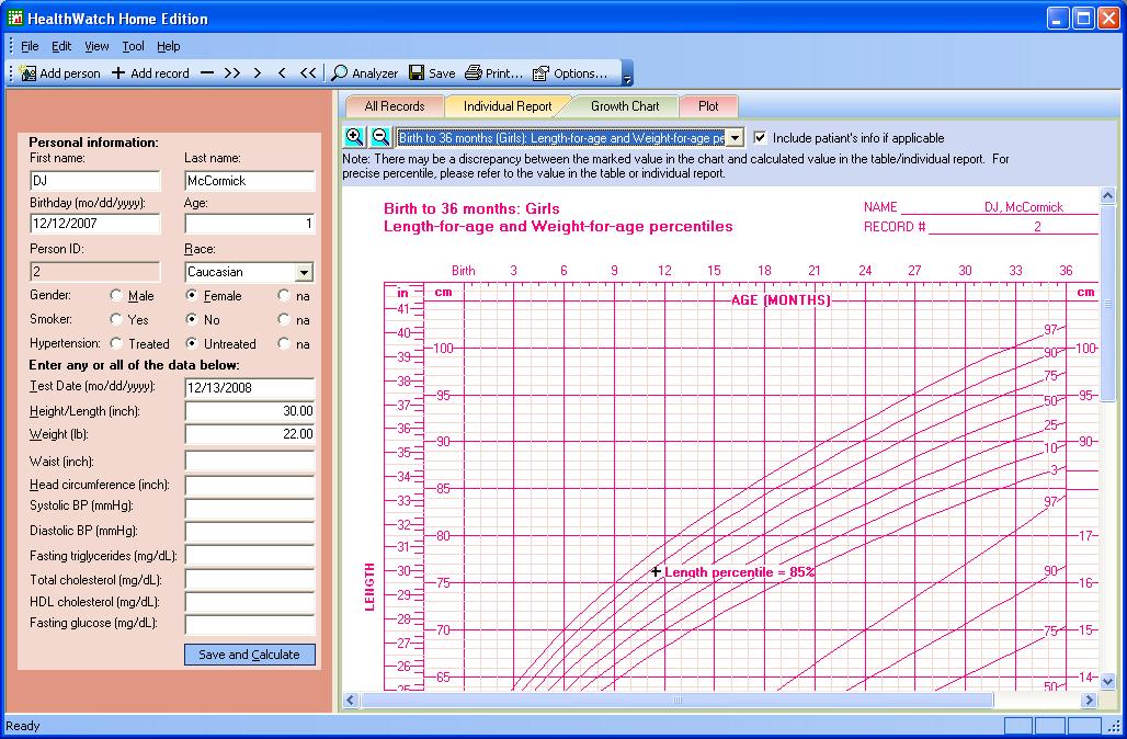 Click to view HealthWatch Home Edition 2.2 screenshot