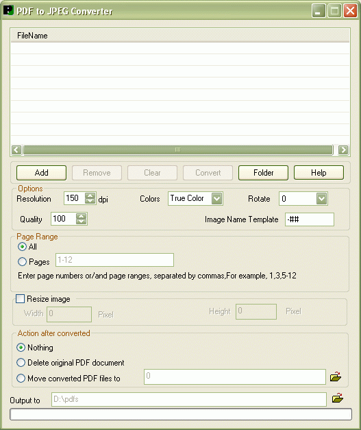 Click to view PDF to JPG Converter 1.3.3.1 screenshot