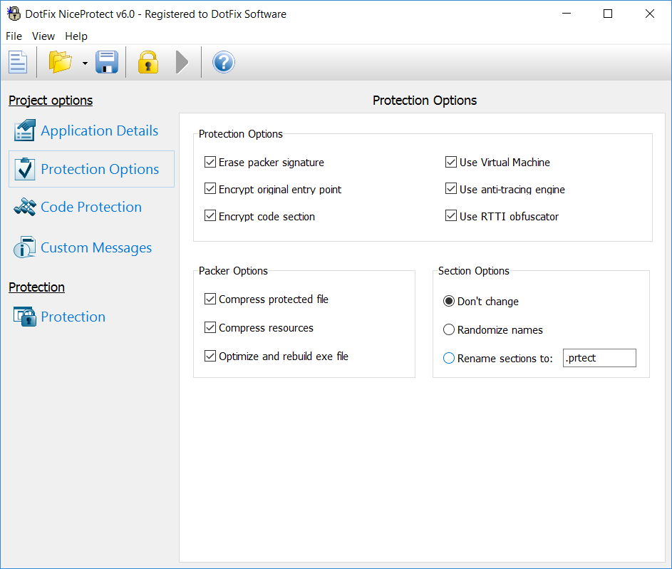 Click to view DotFix NiceProtect 4.9 screenshot