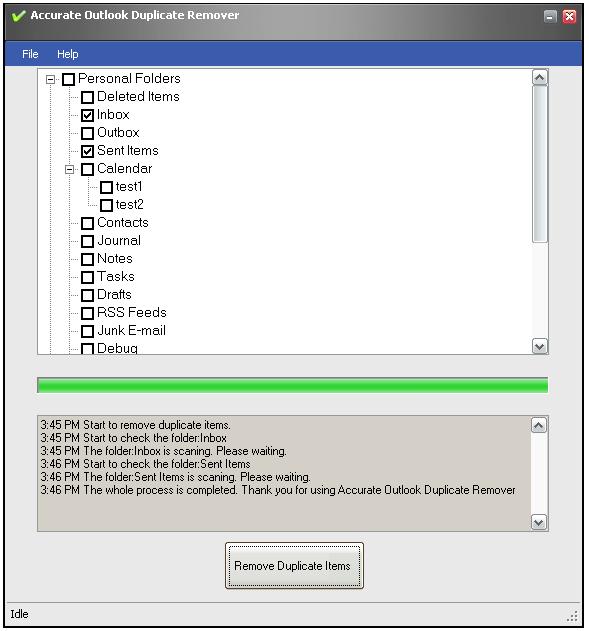 Click to view Accurate Outlook Duplicate remover 2.5 screenshot
