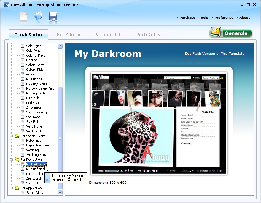 Click to view Fortop Album Creator 1.9 screenshot