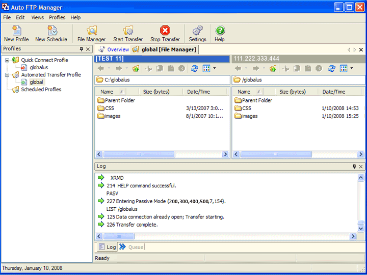 Click to view Auto FTP Free 3.59 screenshot