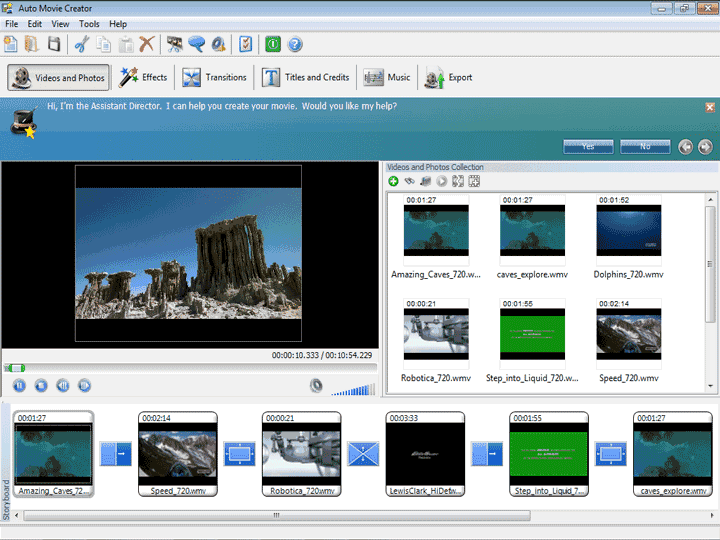 Click to view Auto Movie Creator 3.26 screenshot