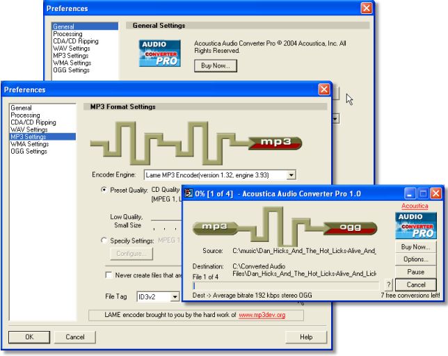 Click to view Acoustica Audio Converter Pro 1.0b24 screenshot