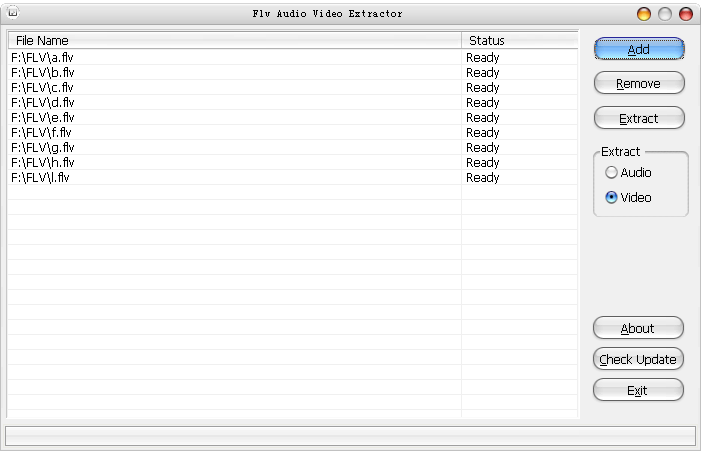Click to view Flv Audio Video Extractor 3.0 screenshot