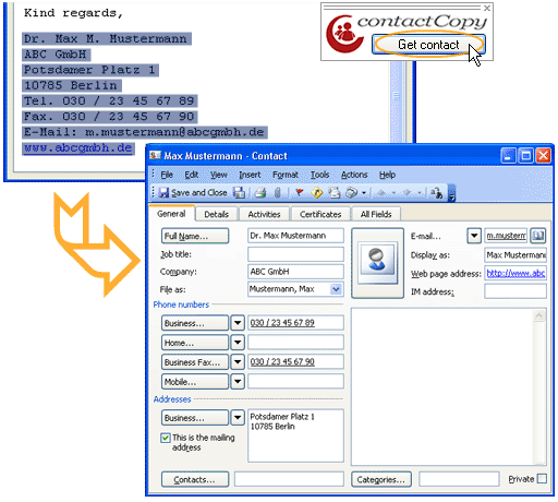 Click to view ContactCopy 3.0.2.106 screenshot