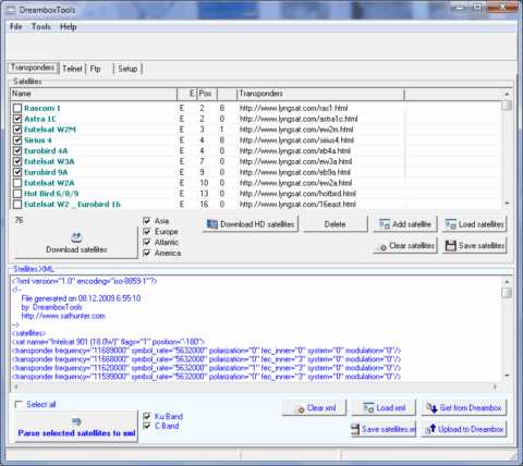 Click to view satellites.xml 1.2.1.1 screenshot