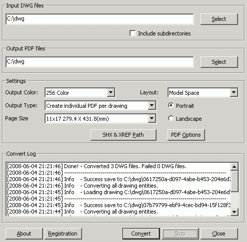 Click to view OverCAD DWG TO PDF 1.00 screenshot