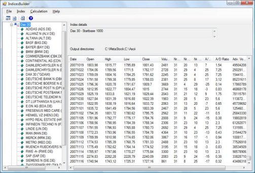 Click to view IndicesBuilder 2.0 screenshot