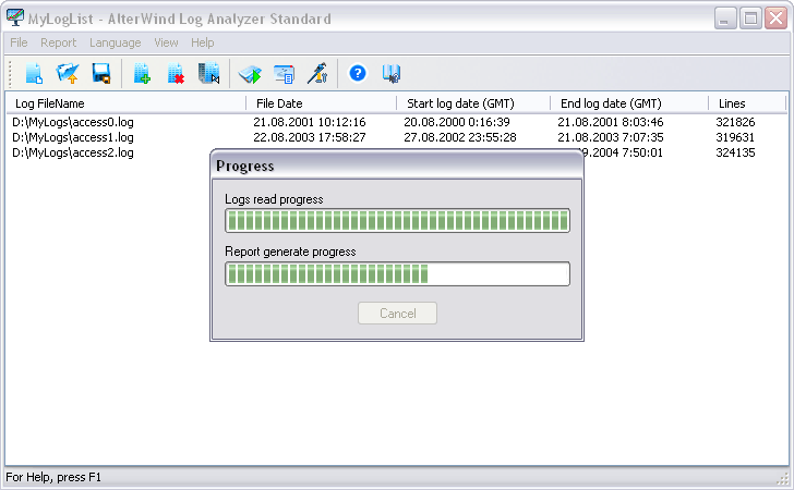 Click to view AlterWind Log Analyzer Standard 4.0 screenshot