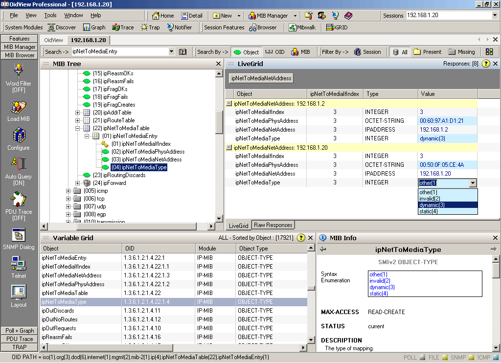 Click to view OidView Pro MIB Browser 4.0 screenshot