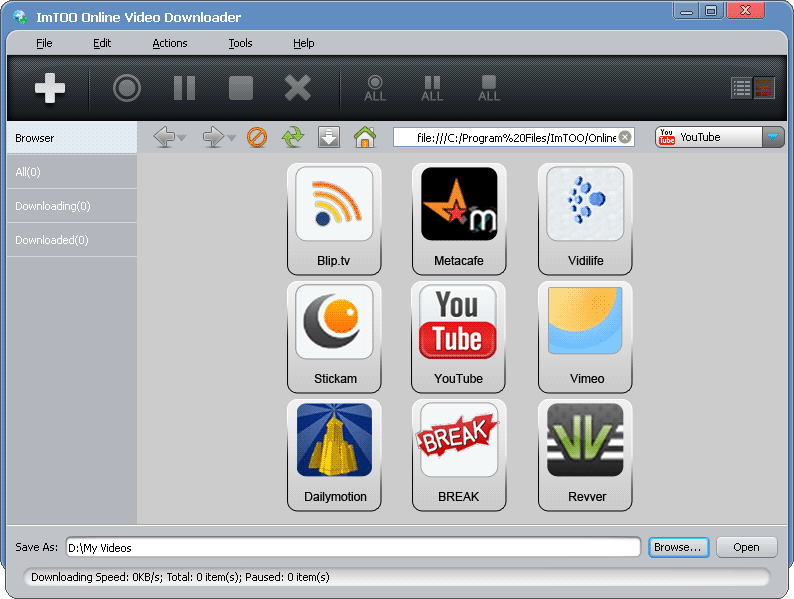 Click to view ImTOO Online Video Downloader 2.0.25.1210 screenshot