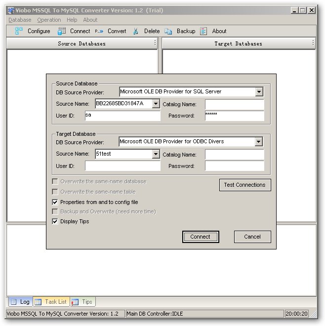 Click to view Viobo MSSQL to MySQL Converter 1.2 screenshot