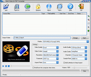 Click to view Allok Video to PSP Converter 6.2.0603 screenshot