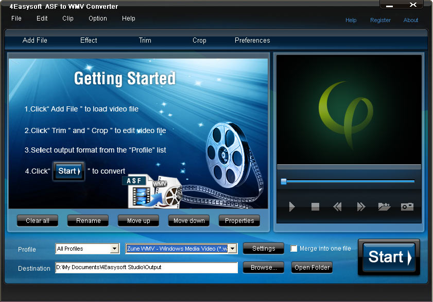 Click to view 4Easysoft ASF to WMV Converter 3.1.18 screenshot