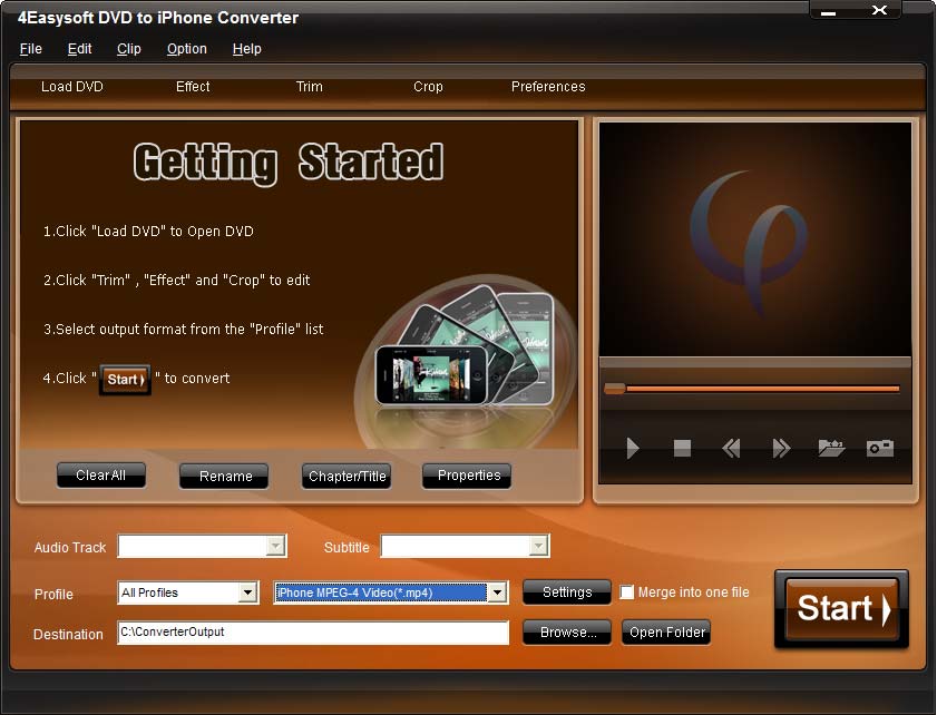 Click to view 4Easysoft DVD to iPhone Converter 3.2.10 screenshot
