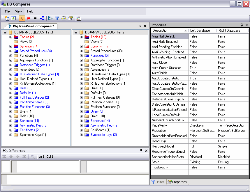 Click to view DBComparer 3.0 screenshot