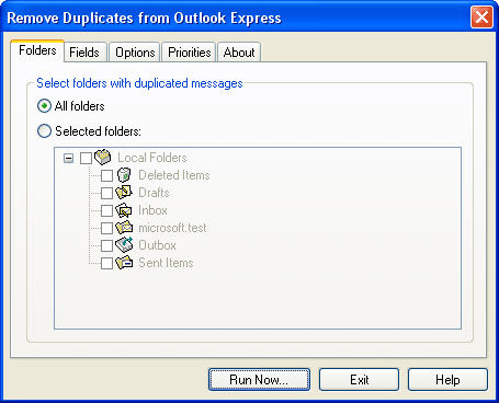 Click to view Remove Duplicates from Outlook Express 2.3 screenshot