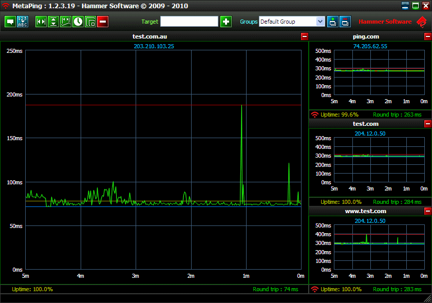 Click to view MetaPing FREE Visual Ping Monitor 1.2.3.19 screenshot