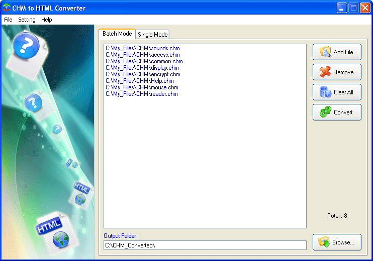 Click to view CHM to HTML Converter 5.2 screenshot
