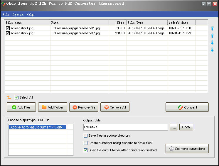 Click to view Okdo Jpeg Jp2 J2k Pcx to Pdf Converter 5.4 screenshot