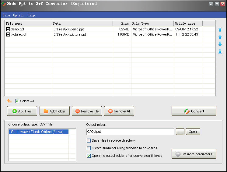 Click to view Okdo Ppt to Swf Converter 5.4 screenshot