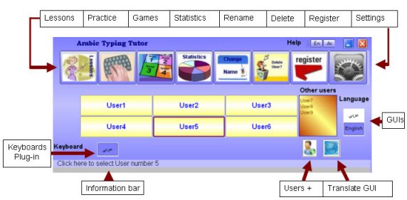 Click to view Arabic Keyboard Typing Tutor 4.6 screenshot