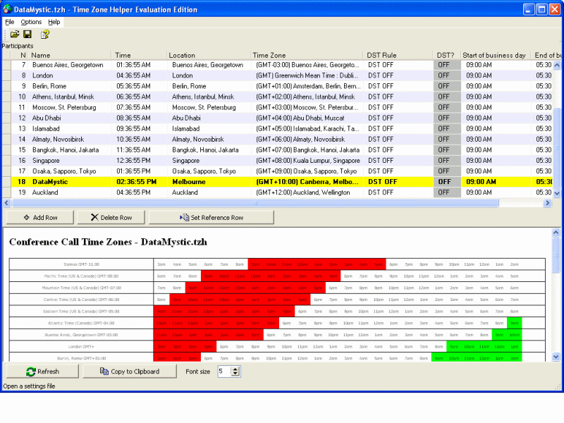 Click to view Time Zone Helper 3.5 screenshot