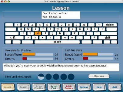 Click to view Ten Thumbs Typing Tutor 4.7 screenshot