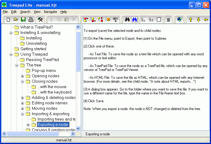 Click to view TreePad Lite 4.3 screenshot