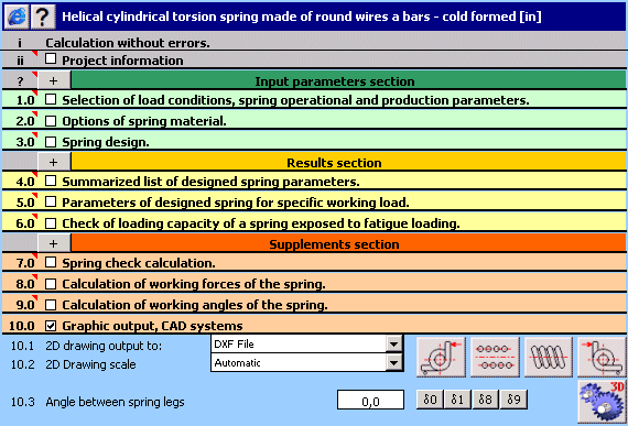 Click to view MITCalc - Torsion Springs 1.20 screenshot