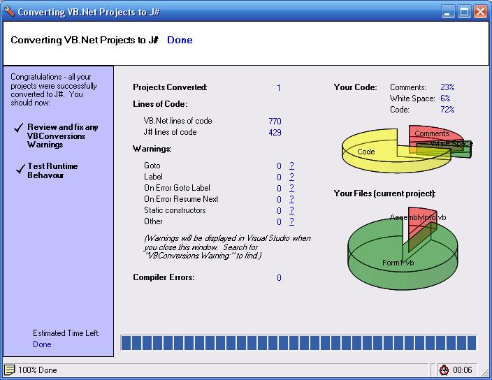 Click to view VB.Net to J# Converter 1.0 screenshot