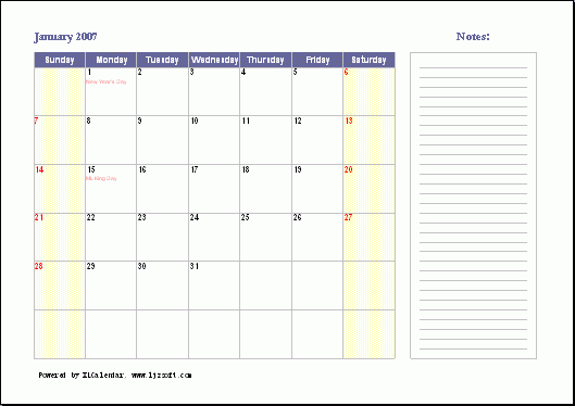 Click to view XLCalendar 2.0.0.0 screenshot