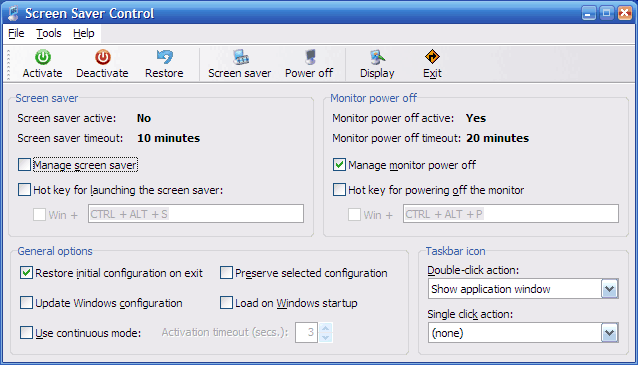 Click to view Screen Saver Control 1.61 screenshot